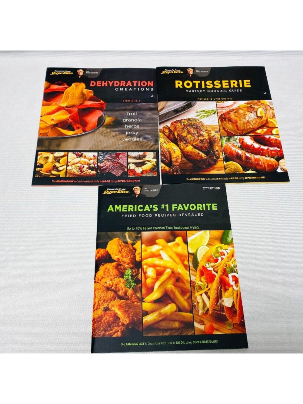 Power AirFryer Oven Recipe Booklets Set: Dehydration Rotisserie Fried Foods